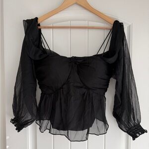 Vici Black Sheer Blouse